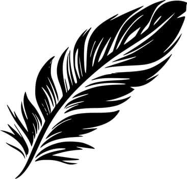 Feather, Black and White Vector illustration