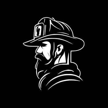 Firefighter - Minimalist and Flat Logo - Vector illustration