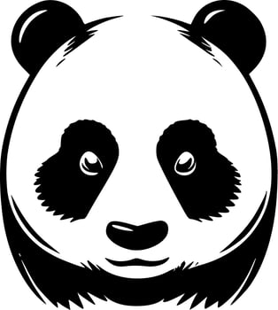 Giant Panda, Black and White Vector illustration