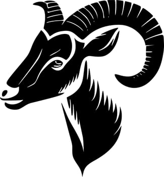 Goat, Minimalist and Simple Silhouette - Vector illustration