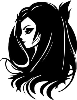 Goth, Black and White Vector illustration