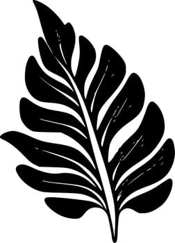 Leaf, Black and White Vector illustration