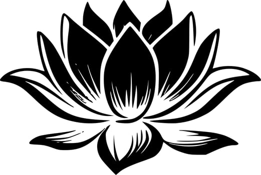 Lotus Flower, Minimalist and Simple Silhouette - Vector illustration