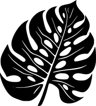 Monstera - Black and White Isolated Icon - Vector illustration