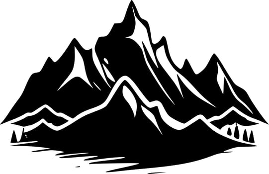 Mountains, Minimalist and Simple Silhouette - Vector illustration