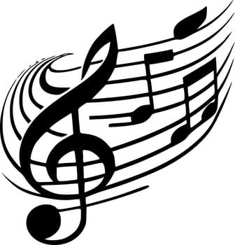 Music - Black and White Isolated Icon - Vector illustration