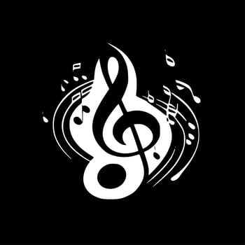 Music - Black and White Isolated Icon - Vector illustration