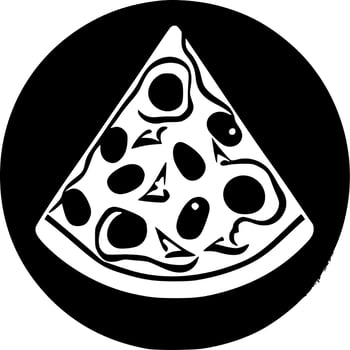 Pizza - Black and White Isolated Icon - Vector illustration