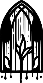 Stained Glass, Black and White Vector illustration