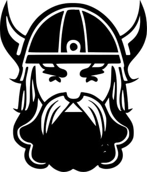 Viking - Black and White Isolated Icon - Vector illustration