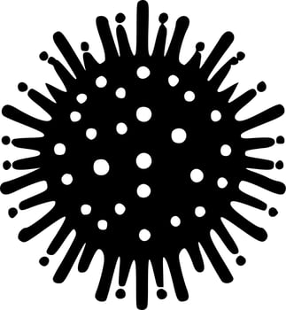 Virus - Black and White Isolated Icon - Vector illustration