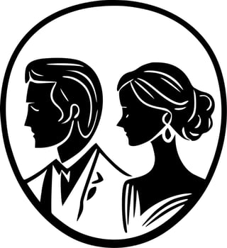 Wedding, Minimalist and Simple Silhouette - Vector illustration