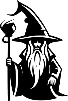Wizard - Minimalist and Flat Logo - Vector illustration