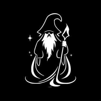 Wizard - Minimalist and Flat Logo - Vector illustration