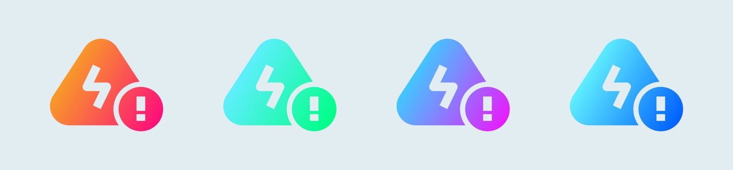Voltage solid icon in gradient colors. Electricity signs vector illustration.