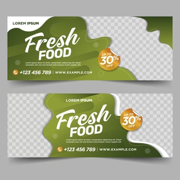 Restaurant food social media banner post design template vector