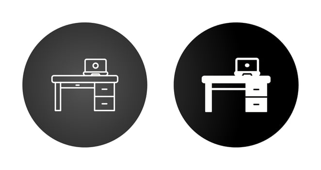 Office Desk Vector Icon