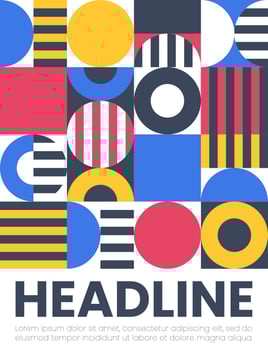 Abstract bauhaus elements shapes for use as cover or poster vector
