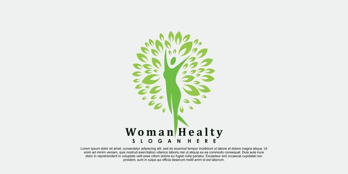 woman healty logo design life vector