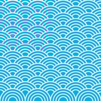 Background of blue japanese wave pattern. vector