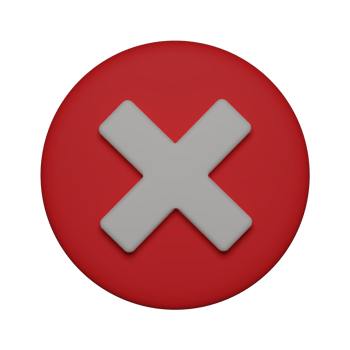 3d rejection icon cancel cross or delete sign png