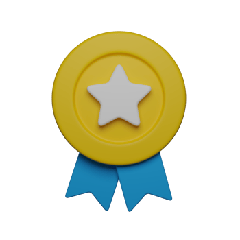 3d winner medal with ribbon. png
