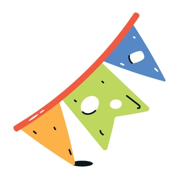 Handy flat icon of party flags vector