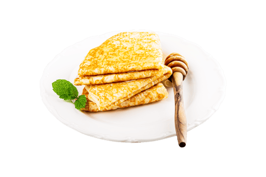 Delicious Tasty Homemade crepes on transparent background png