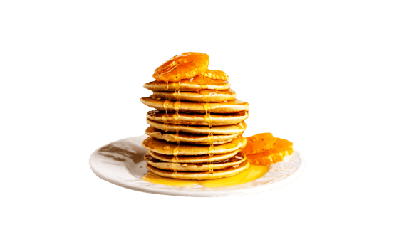 Delicious pancakes with honey on transparent background png