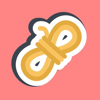 Sticker rope. Camping and adventure elements. Good for prints, posters, logo, advertisement, infographics, etc. vector
