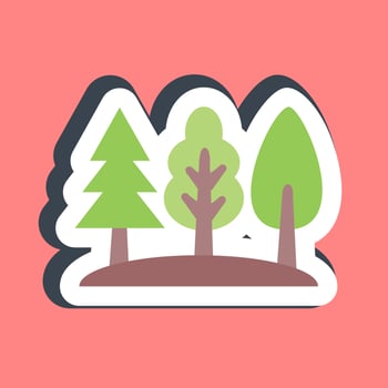 Sticker forest. Camping and adventure elements. Good for prints, posters, logo, advertisement, infographics, etc. vector