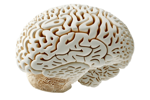 Human brain on transparent background, created with png