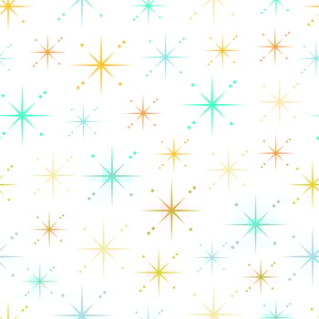 Colorful stars seamless pattern. Isolated on white background. vector