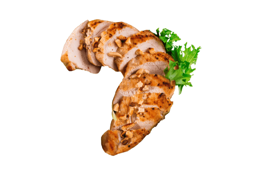 Grilled chicken breast pieces isolated on transparent background png
