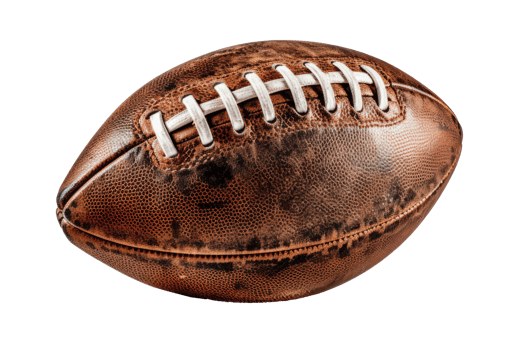 Leather American football ball. Illustration png
