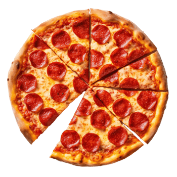 Pepperoni pizza isolated. Illustration png