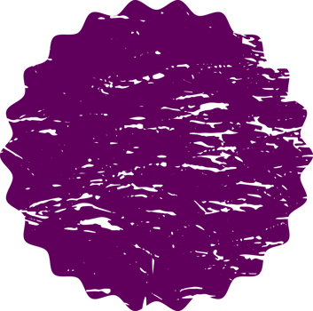 Distressed grunge circle stamp in purple png