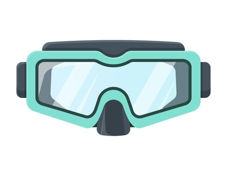 Diving mask modern. Swimming equipment. Vector illustration isolated on white.