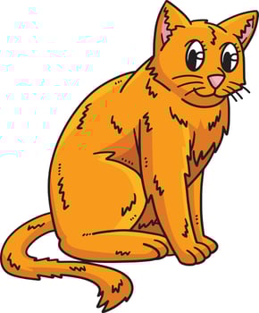 Mother Cat Cartoon Colored Clipart Illustration vector