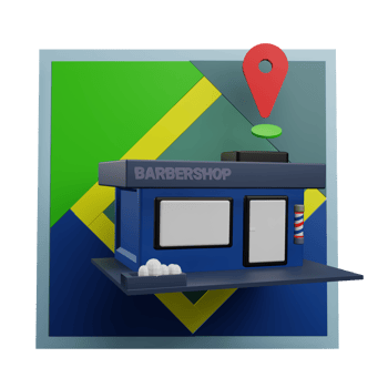 3 D illustration of barbershop location icon png