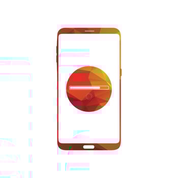 Smart phone logo design. mobile vector illustration with loading icon.