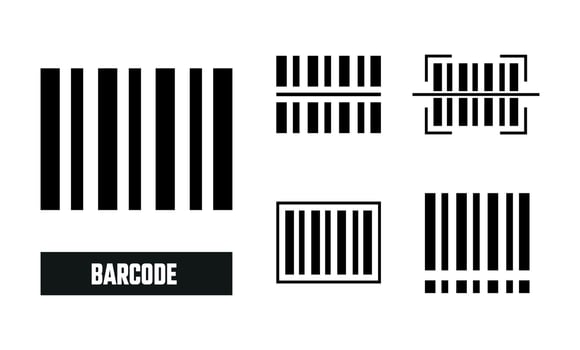 Barcode Fill Icon Symbol Vector. Black Glyph Barcode Icon vector