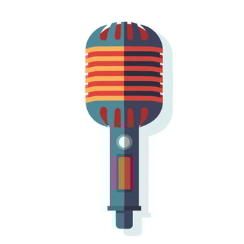 Musical equipment a microphone in flat style vector