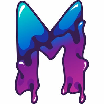 colorful alphabet M vector