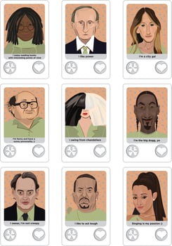 Swiping Cards with Celebrity Profiles vector