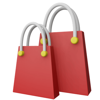 3D Bag Shopping Illustration png