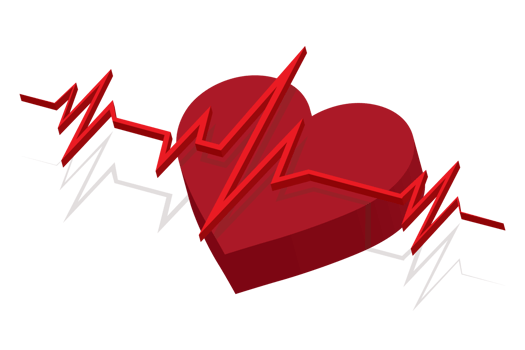 Isometric heart shape and 3d Illustration heartbeat line and ECG - EKG signal set png
