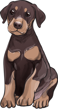 dogs puppy portrait watercolor realistic png illustration