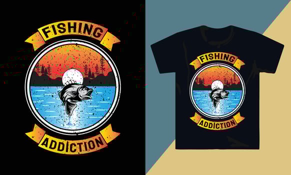 Fishing T Shirt Designs fish in water vector