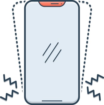 color icon for vibration vector